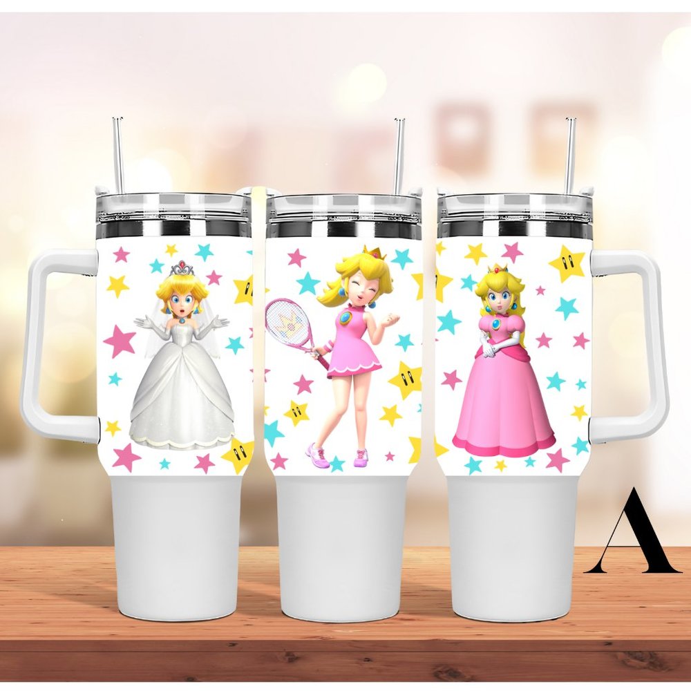 Christmas gift thanksgiving 40 oz tumbler Nintendo Princess Peach Daisy Super Ma